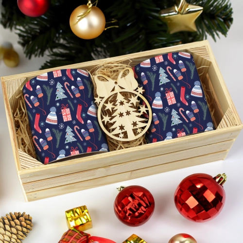 PREZENT ŚWIĄTECZNY ZESTAW KUBKÓW W SKRZYNCE KUBKI MIKOŁAJ RENIFER ŚWIĘTA