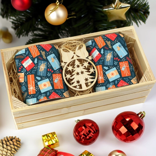 PREZENT ŚWIĄTECZNY ZESTAW KUBKÓW W SKRZYNCE KUBKI MIKOŁAJ RENIFER ŚWIĘTA