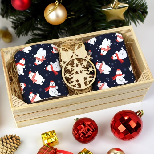 PREZENT ŚWIĄTECZNY ZESTAW KUBKÓW W SKRZYNCE KUBKI MIKOŁAJ RENIFER ŚWIĘTA