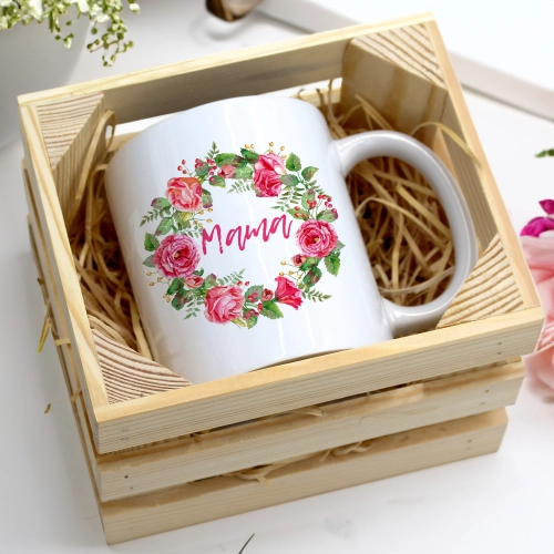 KUBEK 330ml W SKRZYNCE DLA MAMY PREZENT DZIEŃ MATKI MAMA MAMUSIA UPOMINEK