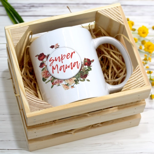 KUBEK 330ml W SKRZYNCE DLA MAMY PREZENT DZIEŃ MATKI MAMA MAMUSIA UPOMINEK