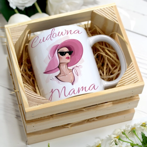KUBEK 330ml W SKRZYNCE DLA MAMY PREZENT DZIEŃ MATKI MAMA MAMUSIA UPOMINEK