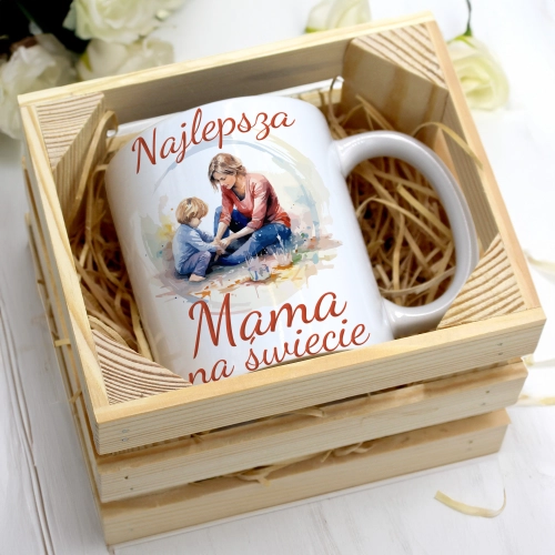 KUBEK 330ml W SKRZYNCE DLA MAMY PREZENT DZIEŃ MATKI MAMA MAMUSIA UPOMINEK