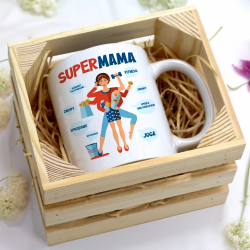 KUBEK 330ml W SKRZYNCE DLA MAMY PREZENT DZIEŃ MATKI MAMA MAMUSIA UPOMINEK
