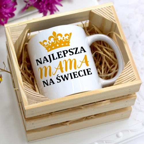 KUBEK 330ml W SKRZYNCE DLA MAMY PREZENT DZIEŃ MATKI MAMA MAMUSIA UPOMINEK