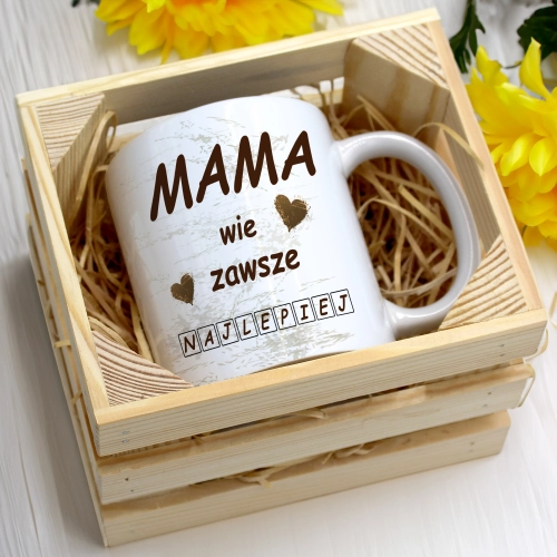 KUBEK 330ml W SKRZYNCE DLA MAMY PREZENT DZIEŃ MATKI MAMA MAMUSIA UPOMINEK