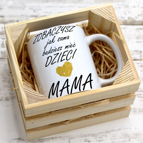 KUBEK 330ml W SKRZYNCE DLA MAMY PREZENT DZIEŃ MATKI MAMA MAMUSIA UPOMINEK