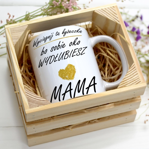 KUBEK 330ml W SKRZYNCE DLA MAMY PREZENT DZIEŃ MATKI MAMA MAMUSIA UPOMINEK