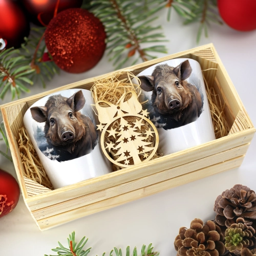 PREZENT ŚWIĄTECZNY ZESTAW KUBKÓW LATTE W SKRZYNCE KUBKI MIKOŁAJ NA ŚWIĘTA