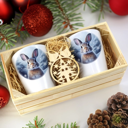 PREZENT ŚWIĄTECZNY ZESTAW KUBKÓW LATTE W SKRZYNCE KUBKI MIKOŁAJ NA ŚWIĘTA