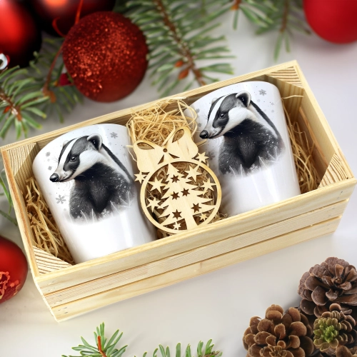 PREZENT ŚWIĄTECZNY ZESTAW KUBKÓW LATTE W SKRZYNCE KUBKI MIKOŁAJ NA ŚWIĘTA