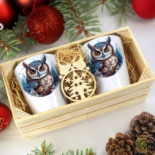 PREZENT ŚWIĄTECZNY ZESTAW KUBKÓW LATTE W SKRZYNCE KUBKI MIKOŁAJ NA ŚWIĘTA