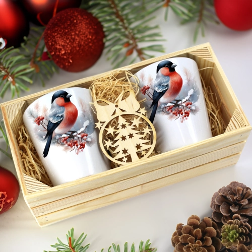 PREZENT ŚWIĄTECZNY ZESTAW KUBKÓW LATTE W SKRZYNCE KUBKI MIKOŁAJ NA ŚWIĘTA