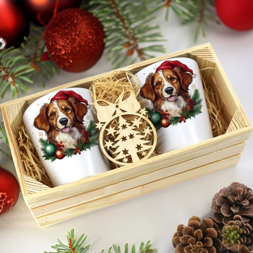 PREZENT ŚWIĄTECZNY ZESTAW KUBKÓW LATTE W SKRZYNCE KUBKI MIKOŁAJ NA ŚWIĘTA