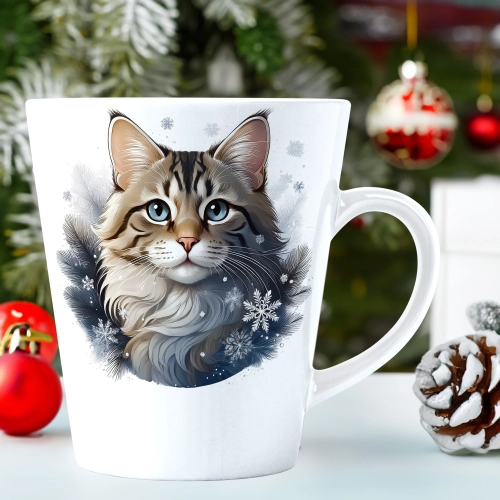 ŚWIĄTECZNY KUBEK LATTE 330ml PREZENT ŚWIĘTA ZIMOWY RENIFER JELEŃ MIKOŁAJ