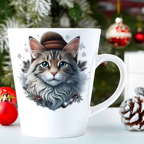 ŚWIĄTECZNY KUBEK LATTE 330ml PREZENT ŚWIĘTA ZIMOWY RENIFER JELEŃ MIKOŁAJ