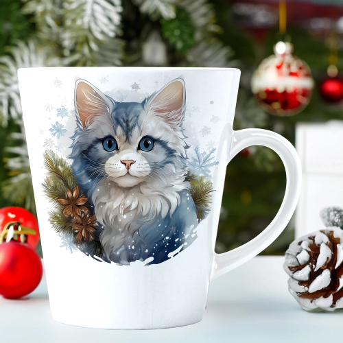 ŚWIĄTECZNY KUBEK LATTE 330ml PREZENT ŚWIĘTA ZIMOWY RENIFER JELEŃ MIKOŁAJ