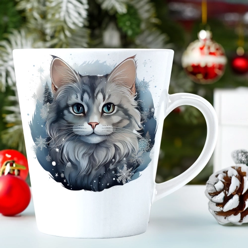 ŚWIĄTECZNY KUBEK LATTE 330ml PREZENT ŚWIĘTA ZIMOWY RENIFER JELEŃ MIKOŁAJ