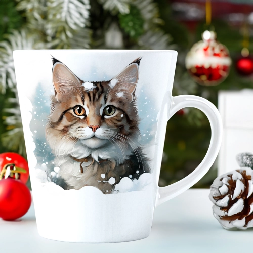 ŚWIĄTECZNY KUBEK LATTE 330ml PREZENT ŚWIĘTA ZIMOWY RENIFER JELEŃ MIKOŁAJ