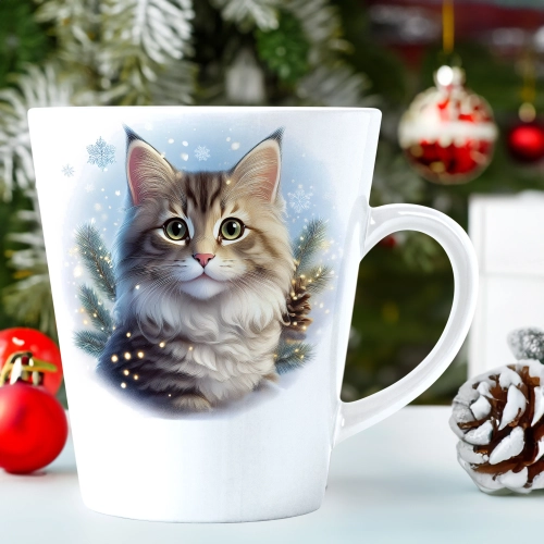 ŚWIĄTECZNY KUBEK LATTE 330ml PREZENT ŚWIĘTA ZIMOWY RENIFER JELEŃ MIKOŁAJ