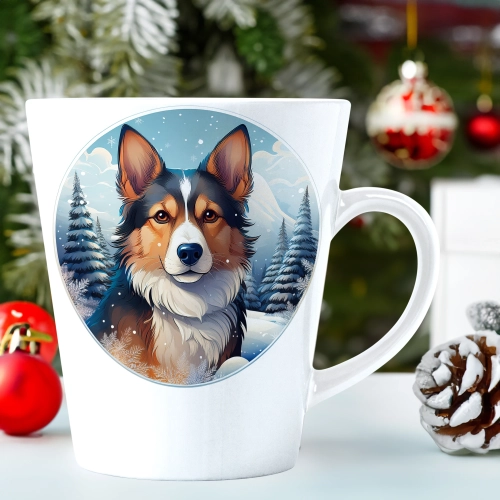 ŚWIĄTECZNY KUBEK LATTE 330ml PREZENT ŚWIĘTA ZIMOWY RENIFER JELEŃ MIKOŁAJ