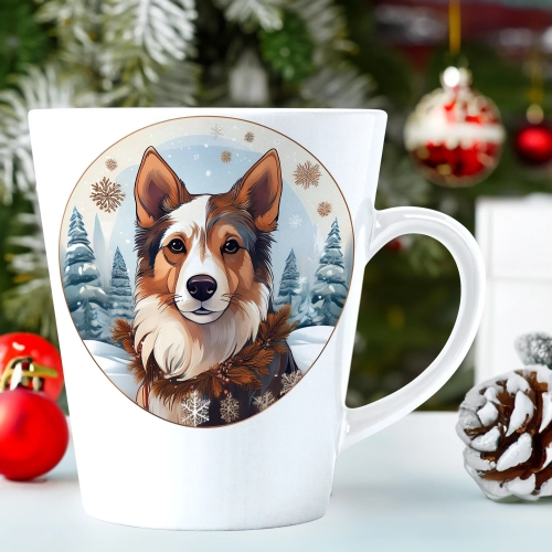 ŚWIĄTECZNY KUBEK LATTE 330ml PREZENT ŚWIĘTA ZIMOWY RENIFER JELEŃ MIKOŁAJ