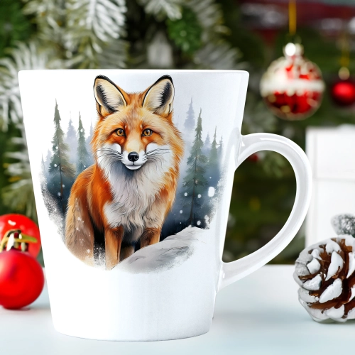 ŚWIĄTECZNY KUBEK LATTE 330ml PREZENT ŚWIĘTA ZIMOWY RENIFER JELEŃ MIKOŁAJ