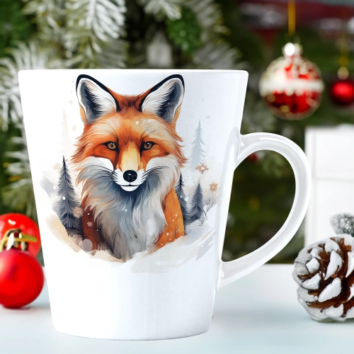 ŚWIĄTECZNY KUBEK LATTE 330ml PREZENT ŚWIĘTA ZIMOWY RENIFER JELEŃ MIKOŁAJ