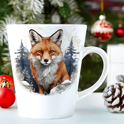 ŚWIĄTECZNY KUBEK LATTE 330ml PREZENT ŚWIĘTA ZIMOWY RENIFER JELEŃ MIKOŁAJ