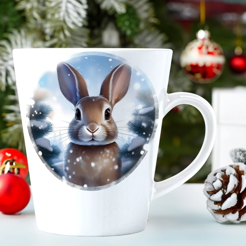 ŚWIĄTECZNY KUBEK LATTE 330ml PREZENT ŚWIĘTA ZIMOWY RENIFER JELEŃ MIKOŁAJ