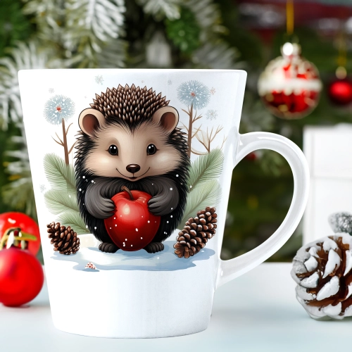 ŚWIĄTECZNY KUBEK LATTE 330ml PREZENT ŚWIĘTA ZIMOWY RENIFER JELEŃ MIKOŁAJ