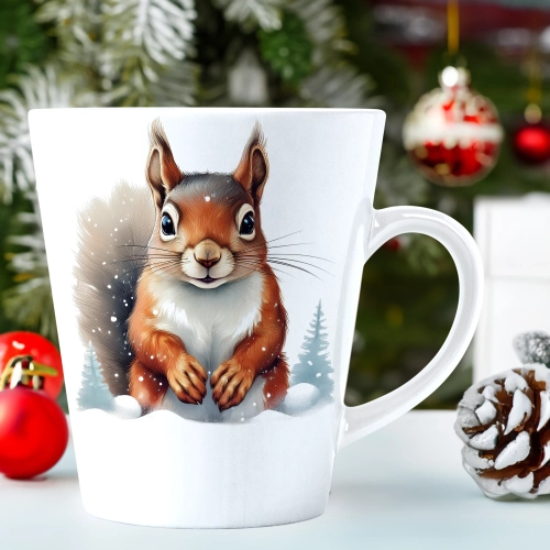 ŚWIĄTECZNY KUBEK LATTE 330ml PREZENT ŚWIĘTA ZIMOWY RENIFER JELEŃ MIKOŁAJ