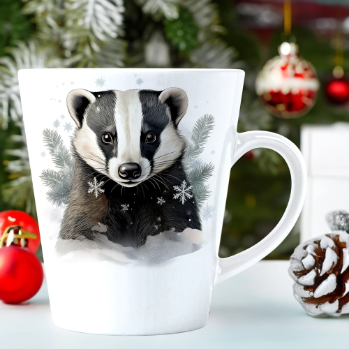 ŚWIĄTECZNY KUBEK LATTE 330ml PREZENT ŚWIĘTA ZIMOWY RENIFER JELEŃ MIKOŁAJ