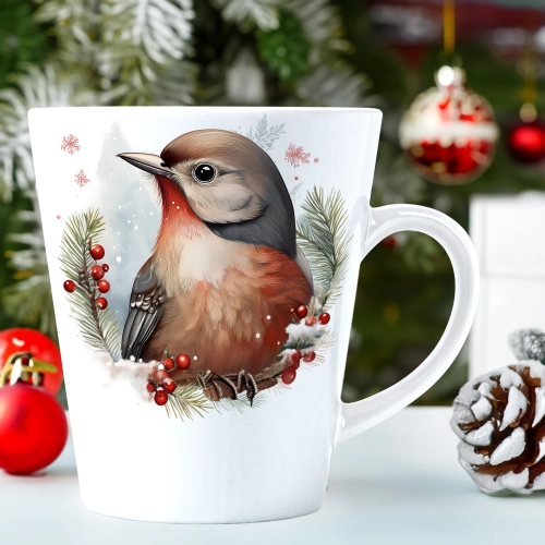 ŚWIĄTECZNY KUBEK LATTE 330ml PREZENT ŚWIĘTA ZIMOWY RENIFER JELEŃ MIKOŁAJ