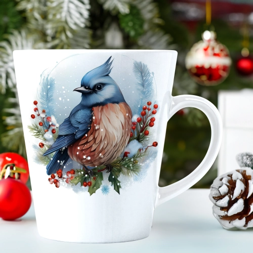 ŚWIĄTECZNY KUBEK LATTE 330ml PREZENT ŚWIĘTA ZIMOWY RENIFER JELEŃ MIKOŁAJ