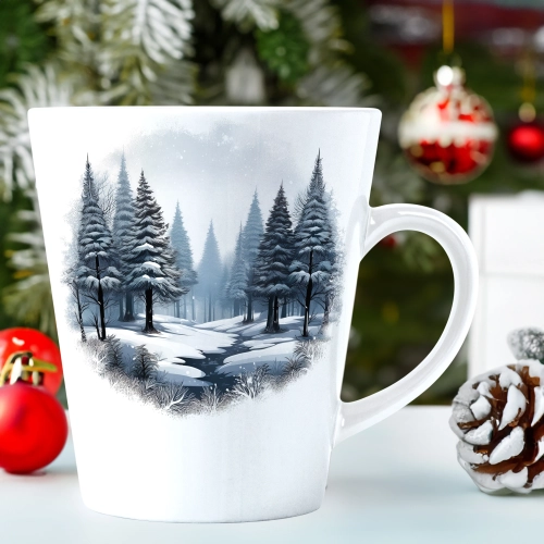 ŚWIĄTECZNY KUBEK LATTE 330ml PREZENT ŚWIĘTA ZIMOWY RENIFER JELEŃ MIKOŁAJ