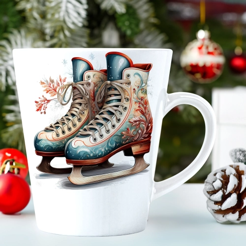 ŚWIĄTECZNY KUBEK LATTE 330ml PREZENT ŚWIĘTA ZIMOWY RENIFER JELEŃ MIKOŁAJ