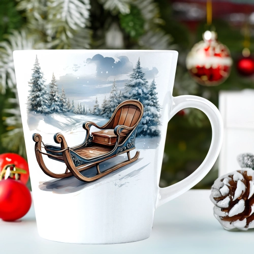 ŚWIĄTECZNY KUBEK LATTE 330ml PREZENT ŚWIĘTA ZIMOWY RENIFER JELEŃ MIKOŁAJ