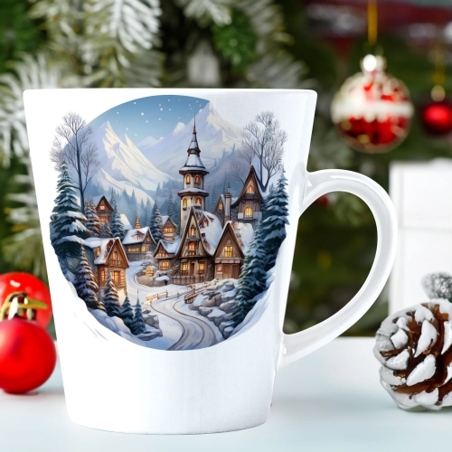 ŚWIĄTECZNY KUBEK LATTE 330ml PREZENT ŚWIĘTA ZIMOWY RENIFER JELEŃ MIKOŁAJ