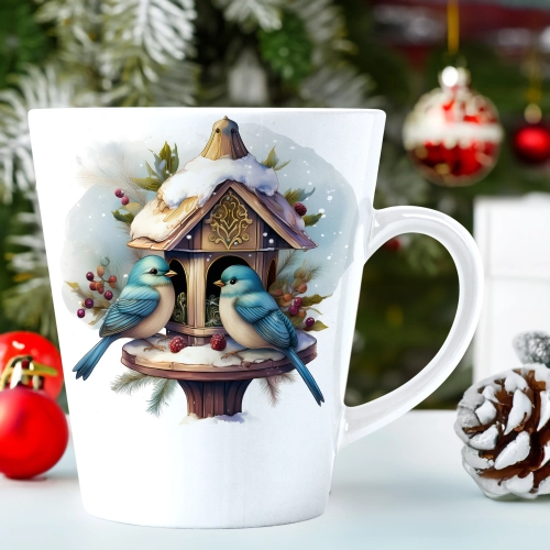 ŚWIĄTECZNY KUBEK LATTE 330ml PREZENT ŚWIĘTA ZIMOWY RENIFER JELEŃ MIKOŁAJ