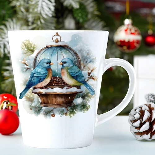 ŚWIĄTECZNY KUBEK LATTE 330ml PREZENT ŚWIĘTA ZIMOWY RENIFER JELEŃ MIKOŁAJ