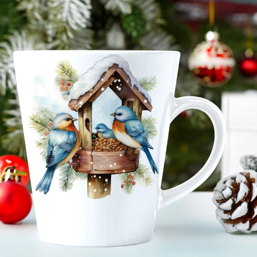 ŚWIĄTECZNY KUBEK LATTE 330ml PREZENT ŚWIĘTA ZIMOWY RENIFER JELEŃ MIKOŁAJ