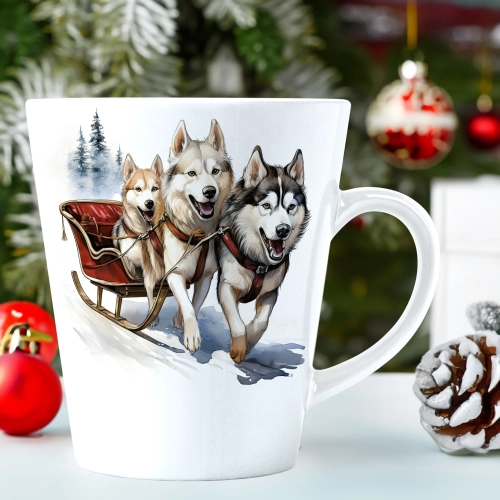 ŚWIĄTECZNY KUBEK LATTE 330ml PREZENT ŚWIĘTA ZIMOWY RENIFER JELEŃ MIKOŁAJ