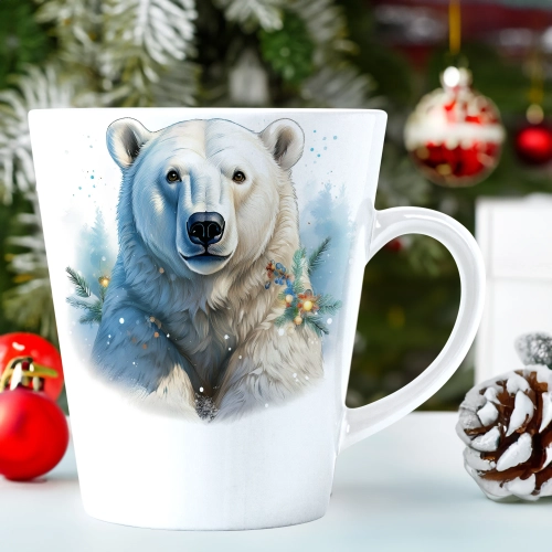 ŚWIĄTECZNY KUBEK LATTE 330ml PREZENT ŚWIĘTA ZIMOWY RENIFER JELEŃ MIKOŁAJ