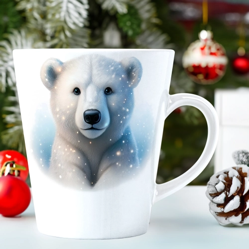 ŚWIĄTECZNY KUBEK LATTE 330ml PREZENT ŚWIĘTA ZIMOWY RENIFER JELEŃ MIKOŁAJ