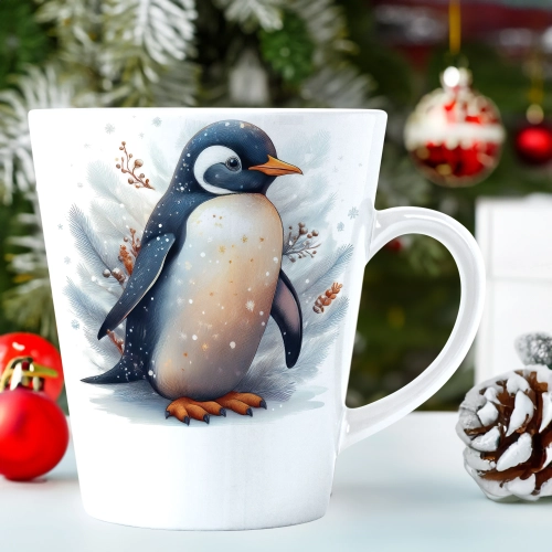 ŚWIĄTECZNY KUBEK LATTE 330ml PREZENT ŚWIĘTA ZIMOWY RENIFER JELEŃ MIKOŁAJ