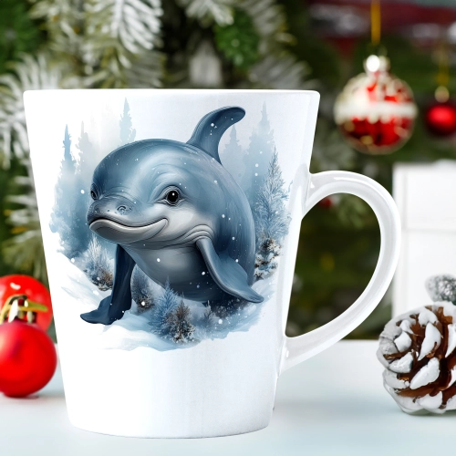 ŚWIĄTECZNY KUBEK LATTE 330ml PREZENT ŚWIĘTA ZIMOWY RENIFER JELEŃ MIKOŁAJ