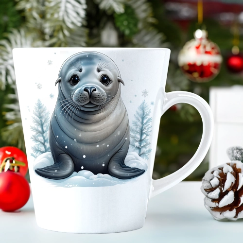 ŚWIĄTECZNY KUBEK LATTE 330ml PREZENT ŚWIĘTA ZIMOWY RENIFER JELEŃ MIKOŁAJ