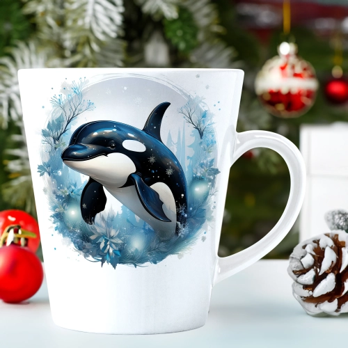 ŚWIĄTECZNY KUBEK LATTE 330ml PREZENT ŚWIĘTA ZIMOWY RENIFER JELEŃ MIKOŁAJ