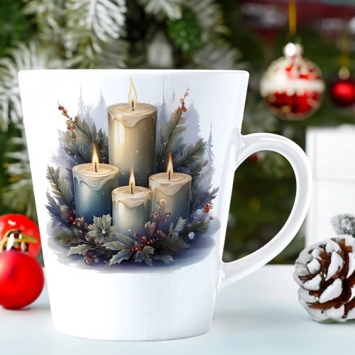 ŚWIĄTECZNY KUBEK LATTE 330ml PREZENT ŚWIĘTA ZIMOWY RENIFER JELEŃ MIKOŁAJ